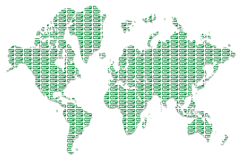 Green Pin World Map Distributor Locations